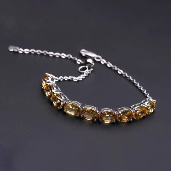 Natural Oval Citrine Bracelet