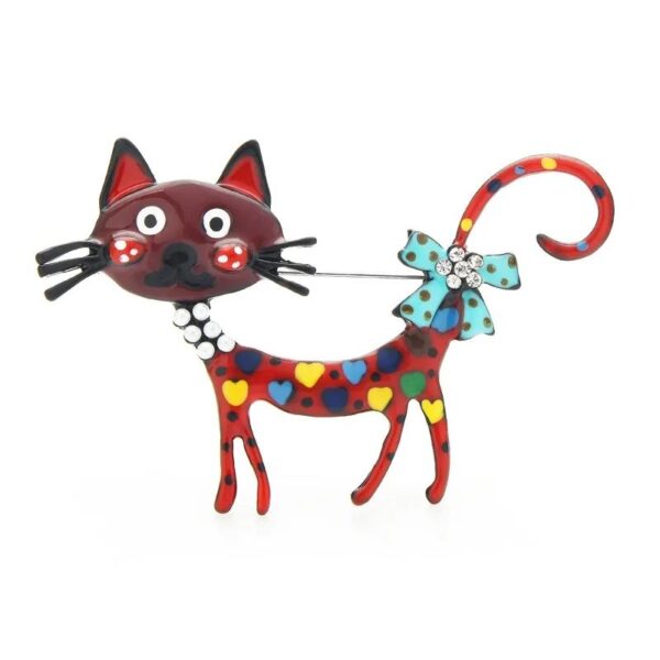 Lovely Cat Enamel Brooch