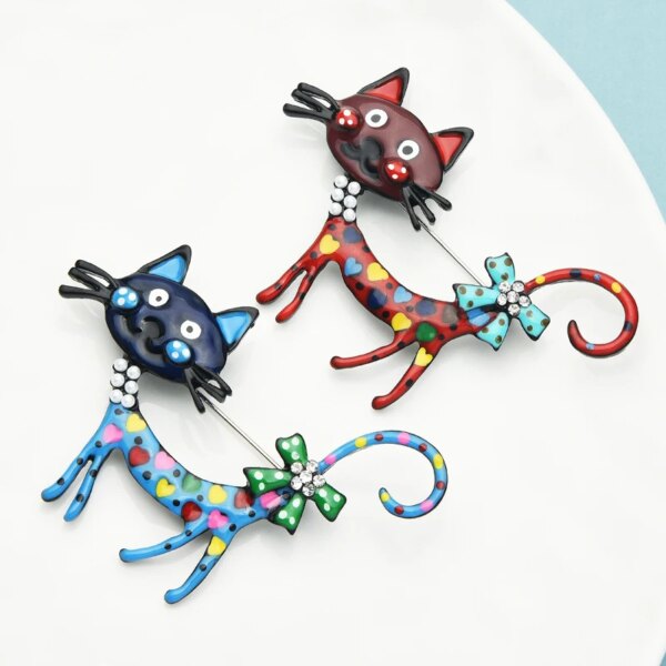 Lovely Cat Enamel Brooch