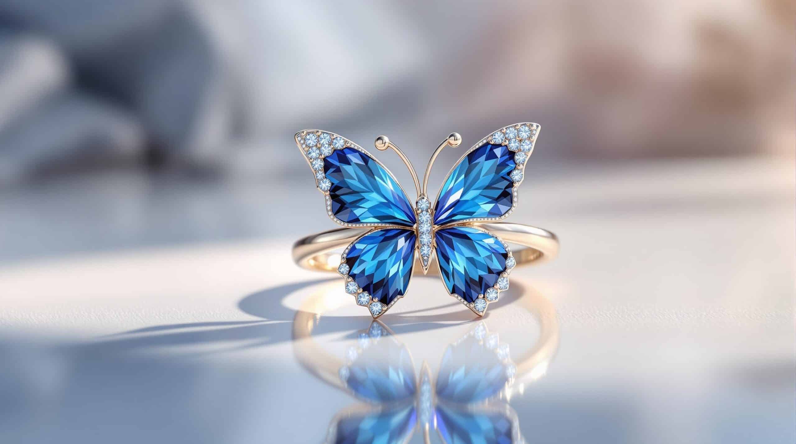 blue butterfly ring