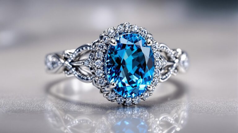 blue topaz silver ring