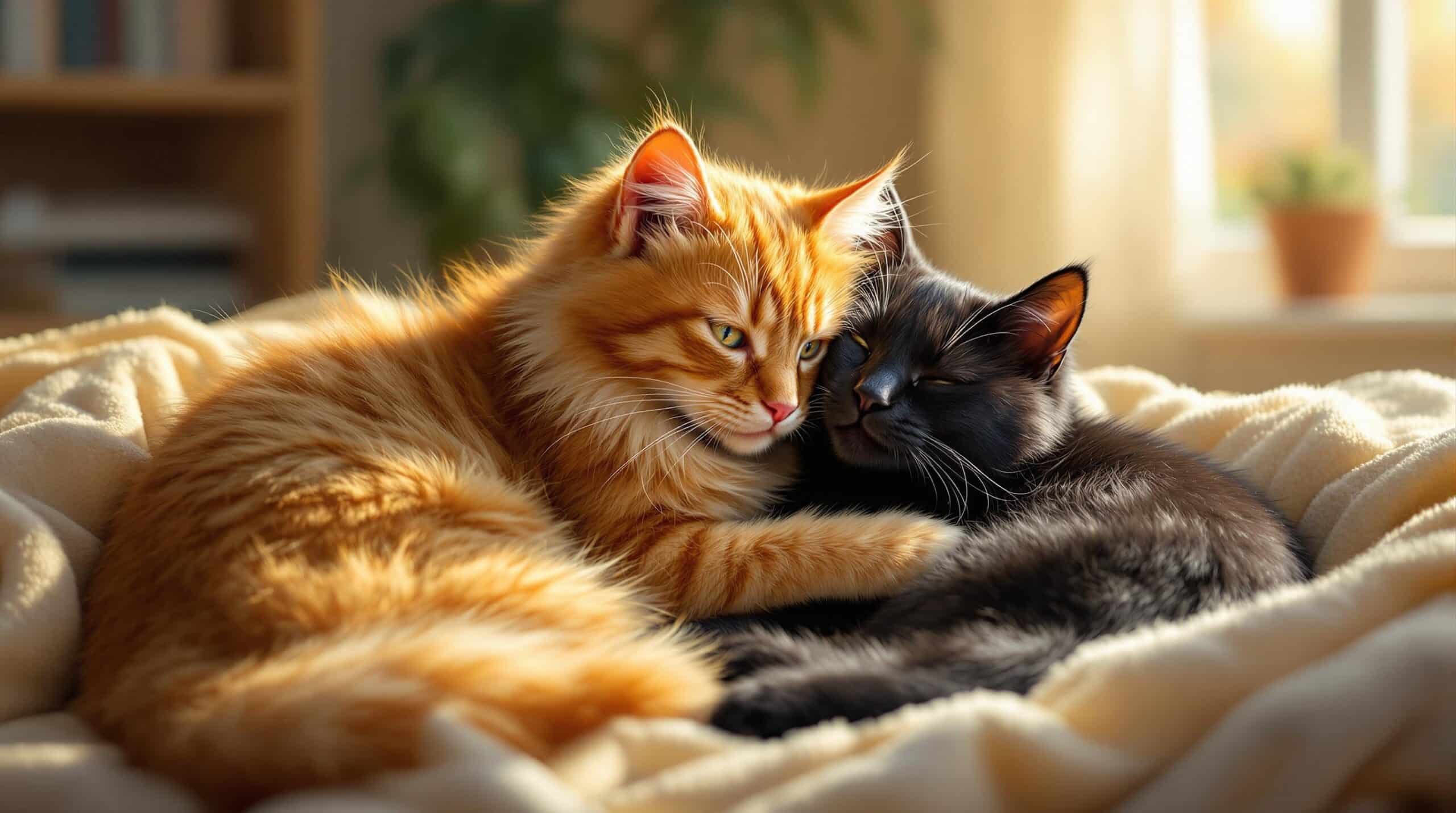 cats cuddling