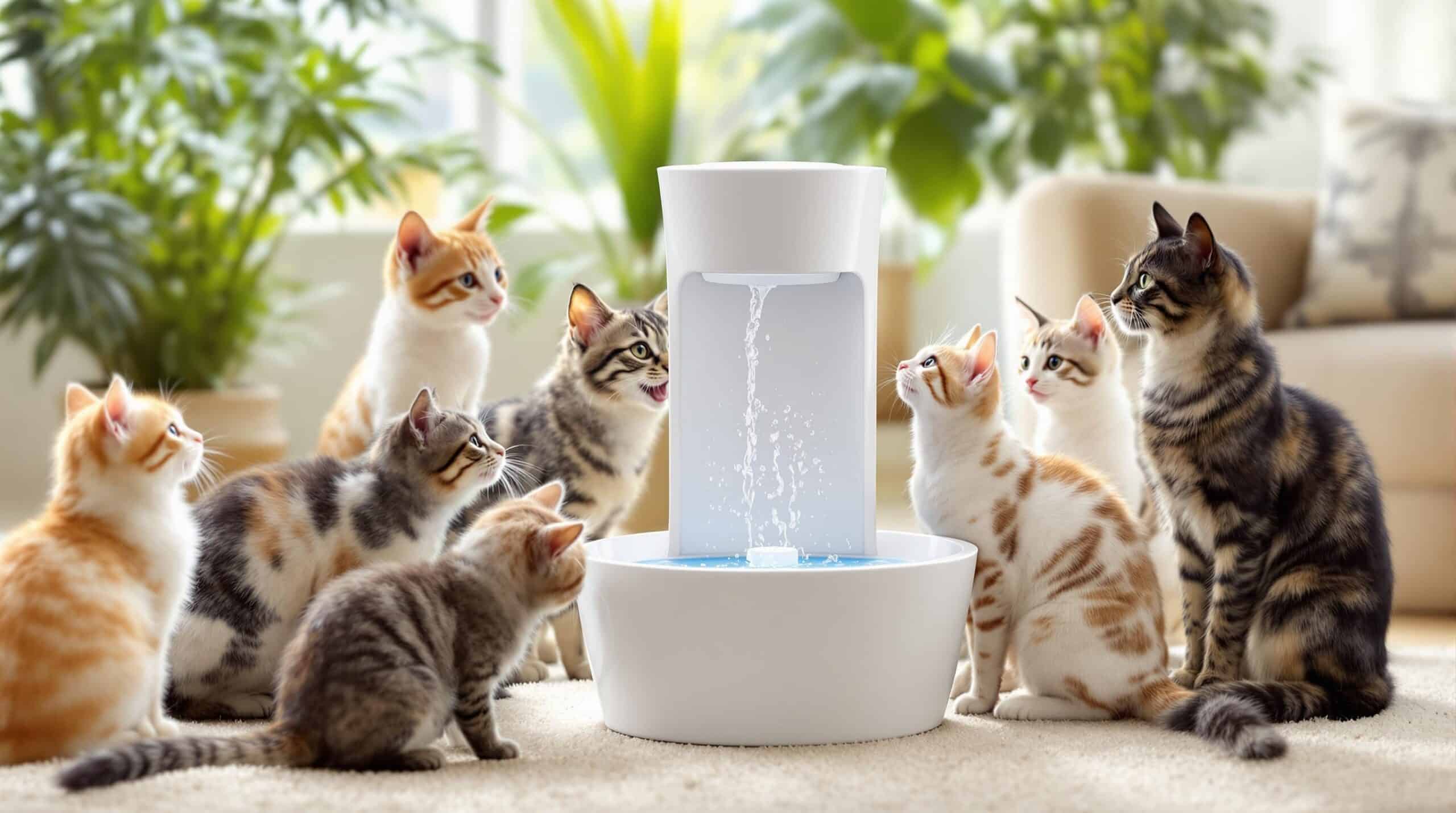 cats drinking water