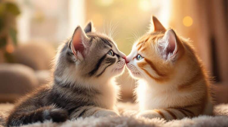 cats kissing gif