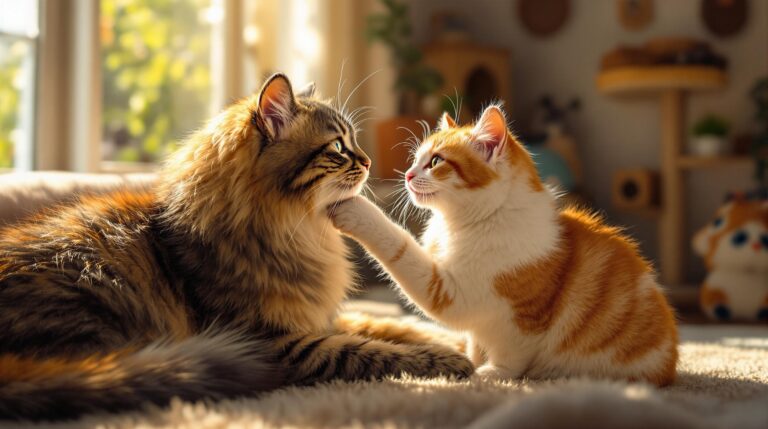 cats licking each other