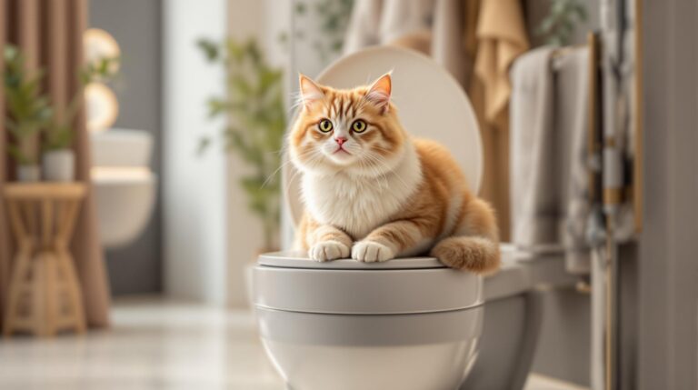 cats using the toilet