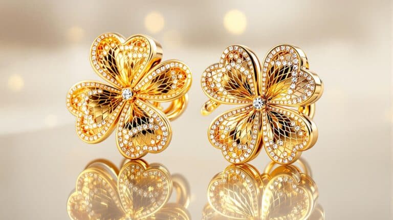 gold clover earrings