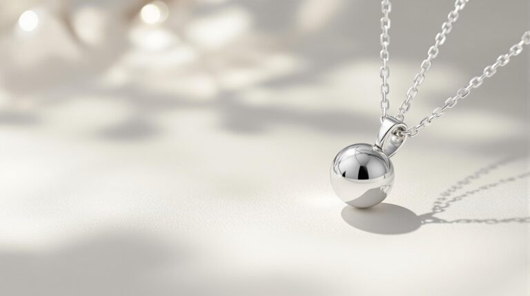 silver ball pendant necklace