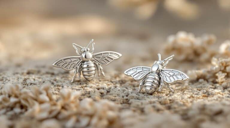 sterling silver bee earrings