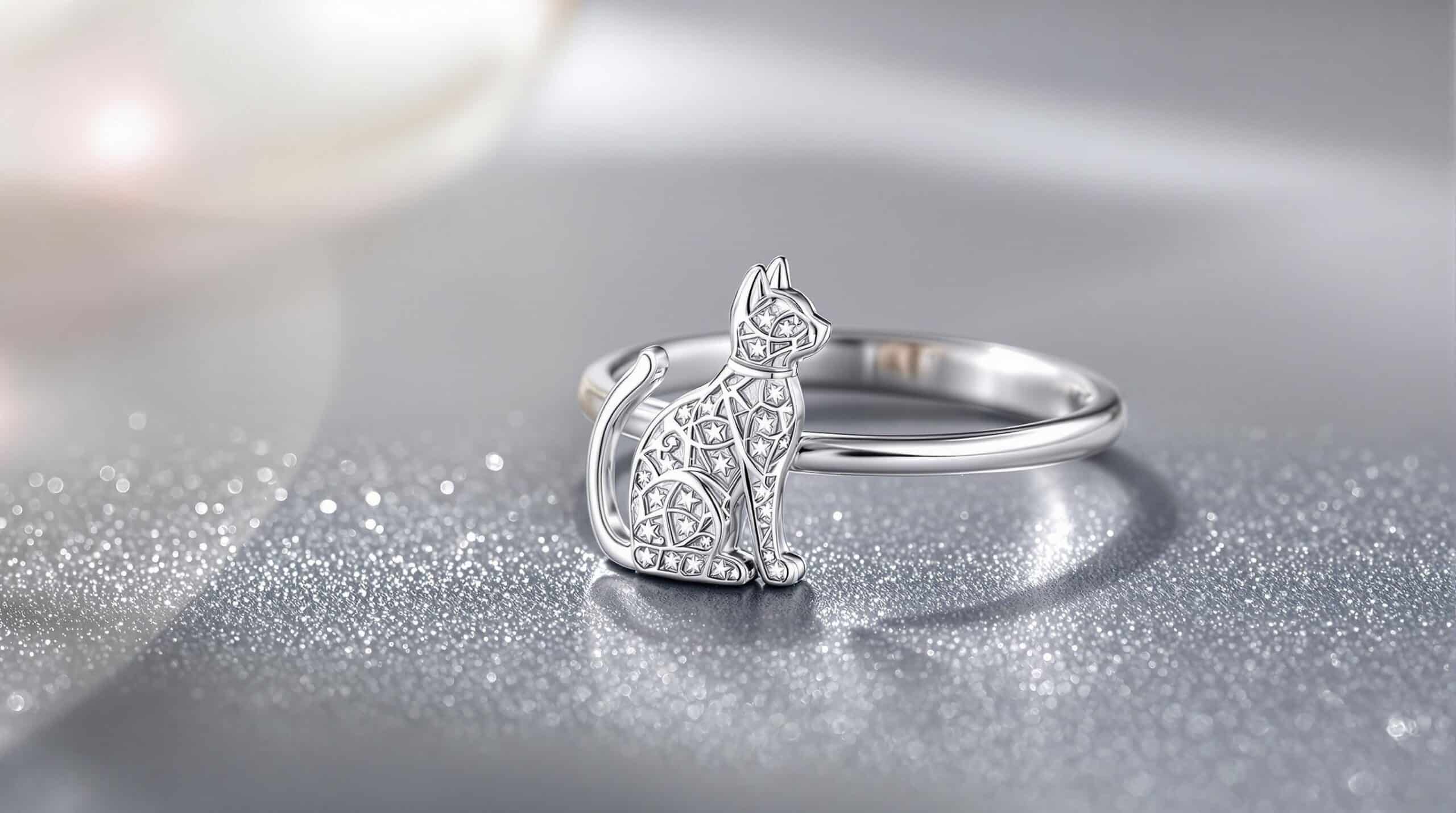 sterling silver cat ring